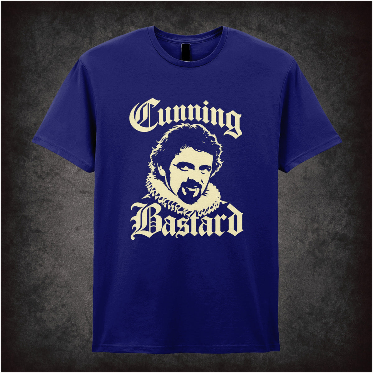 “Blackadder ‘Cunning Bastard’ T-shirt in navy from Blackadder II”