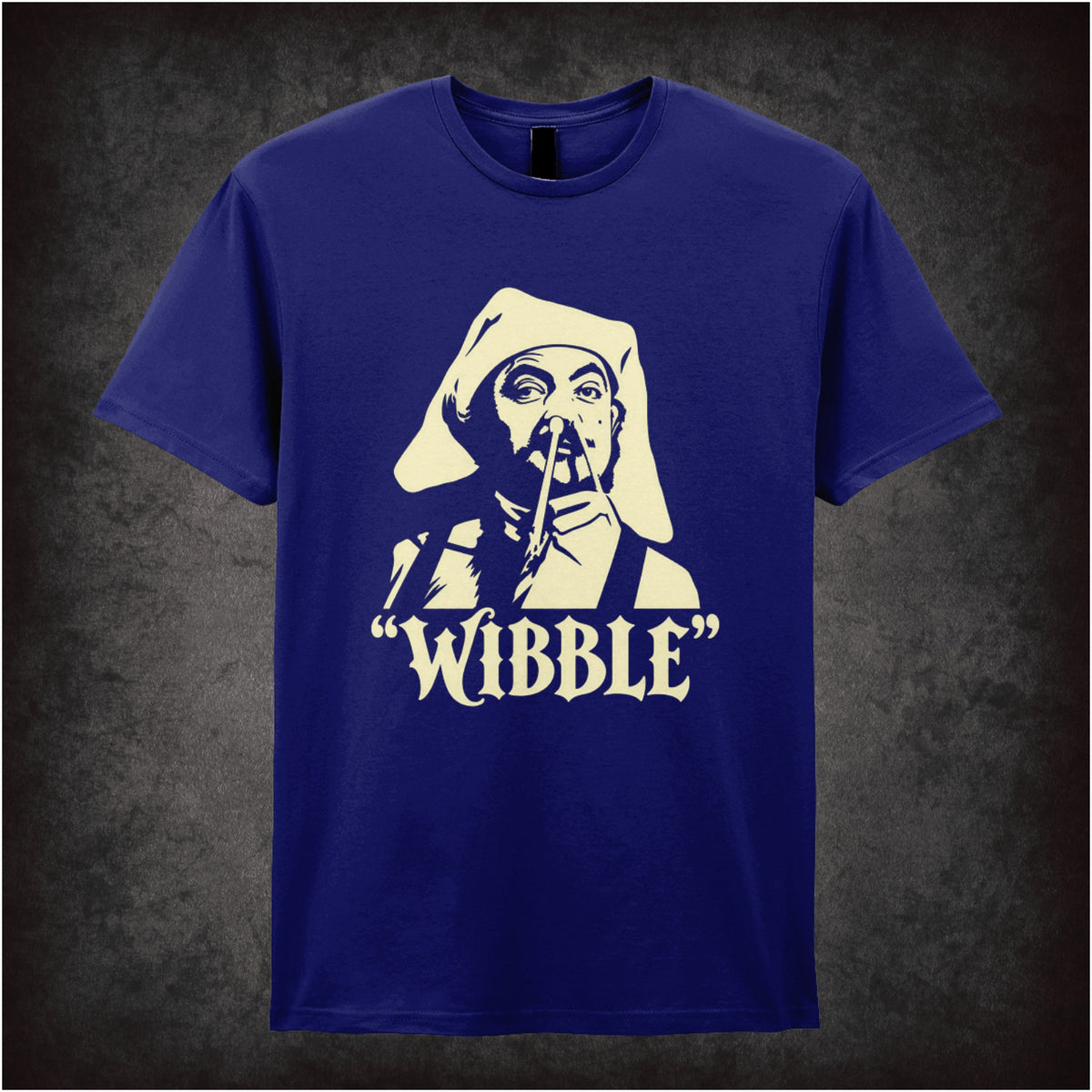 “Blackadder ‘Wibble’ T-shirt in navy from Blackadder II”