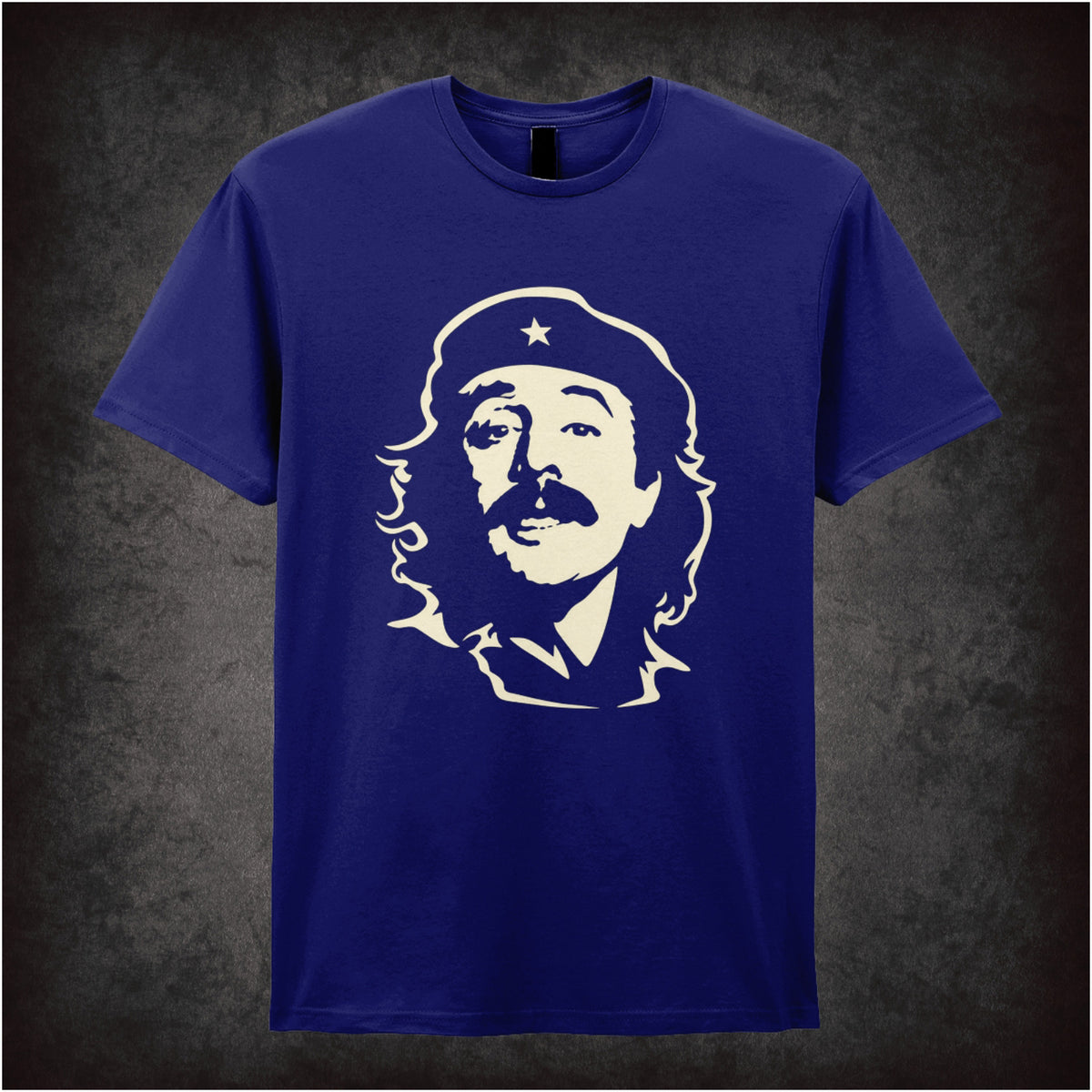 “Manuel Che Guevara-style portrait T-shirt in navy from Manuel”