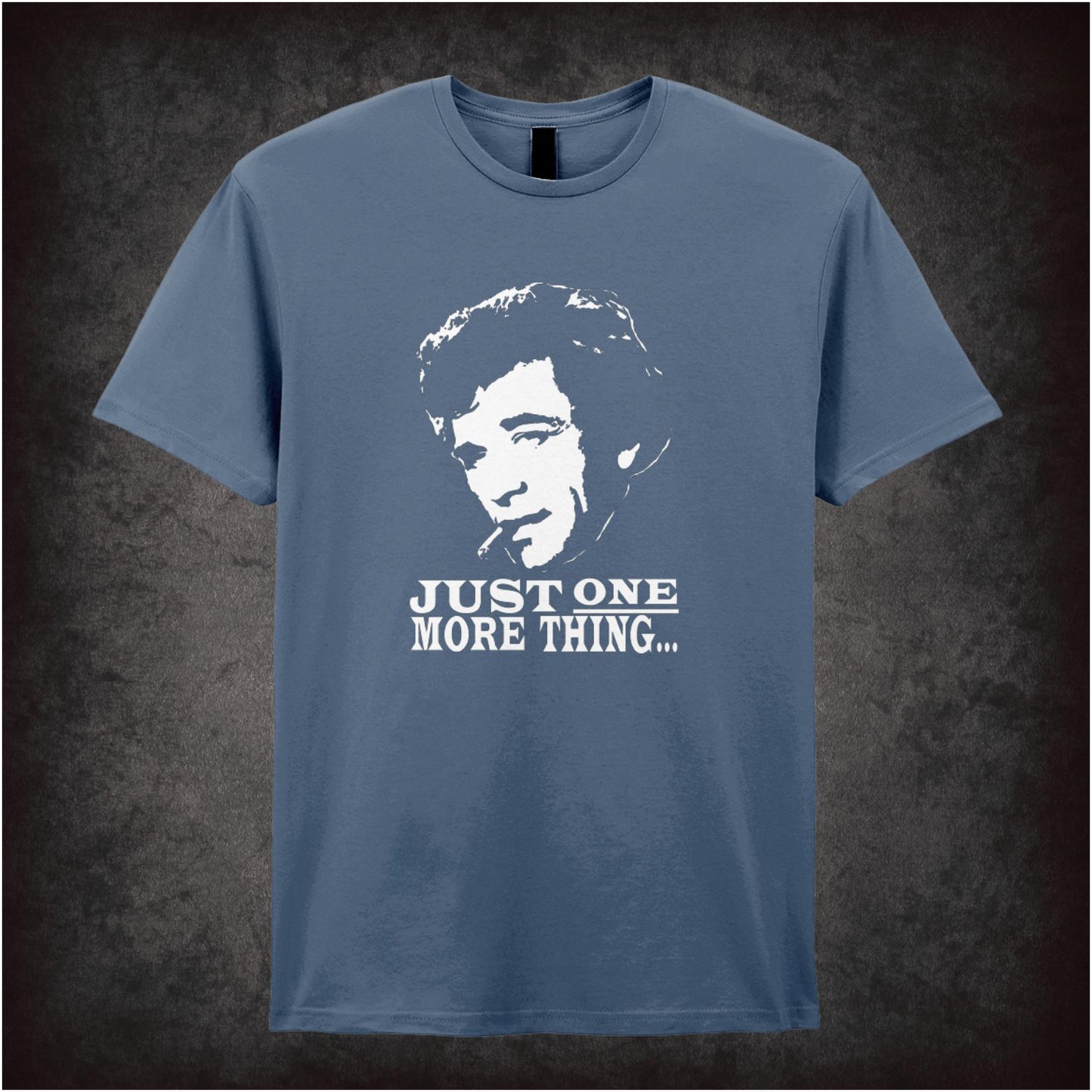 “Columbo ‘Just one more thing…’ T-shirt in indigo from Columbo”