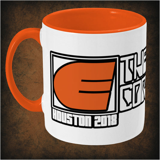 The Energy Corporation Houston 2018 two-toned mug inspired by Rollerball, left hand side featuring futuristic sports branding, sci-fi aesthetic, and collectible movie merchandise design.