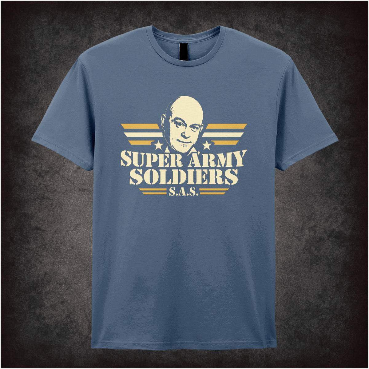 “Ross Kemp ‘Super Army S.A.S Soldiers’ T-shirt in indigo from Extras"