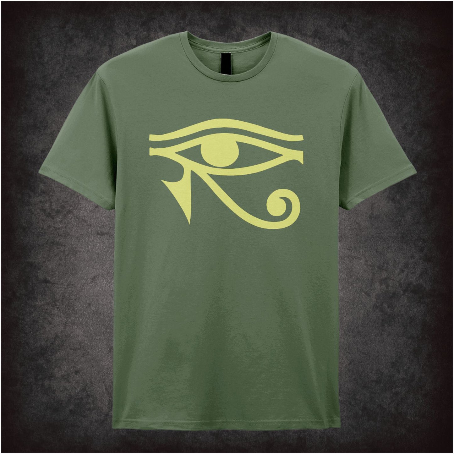 Eye of Horus ancient Egyptian symbol T-shirt in military green