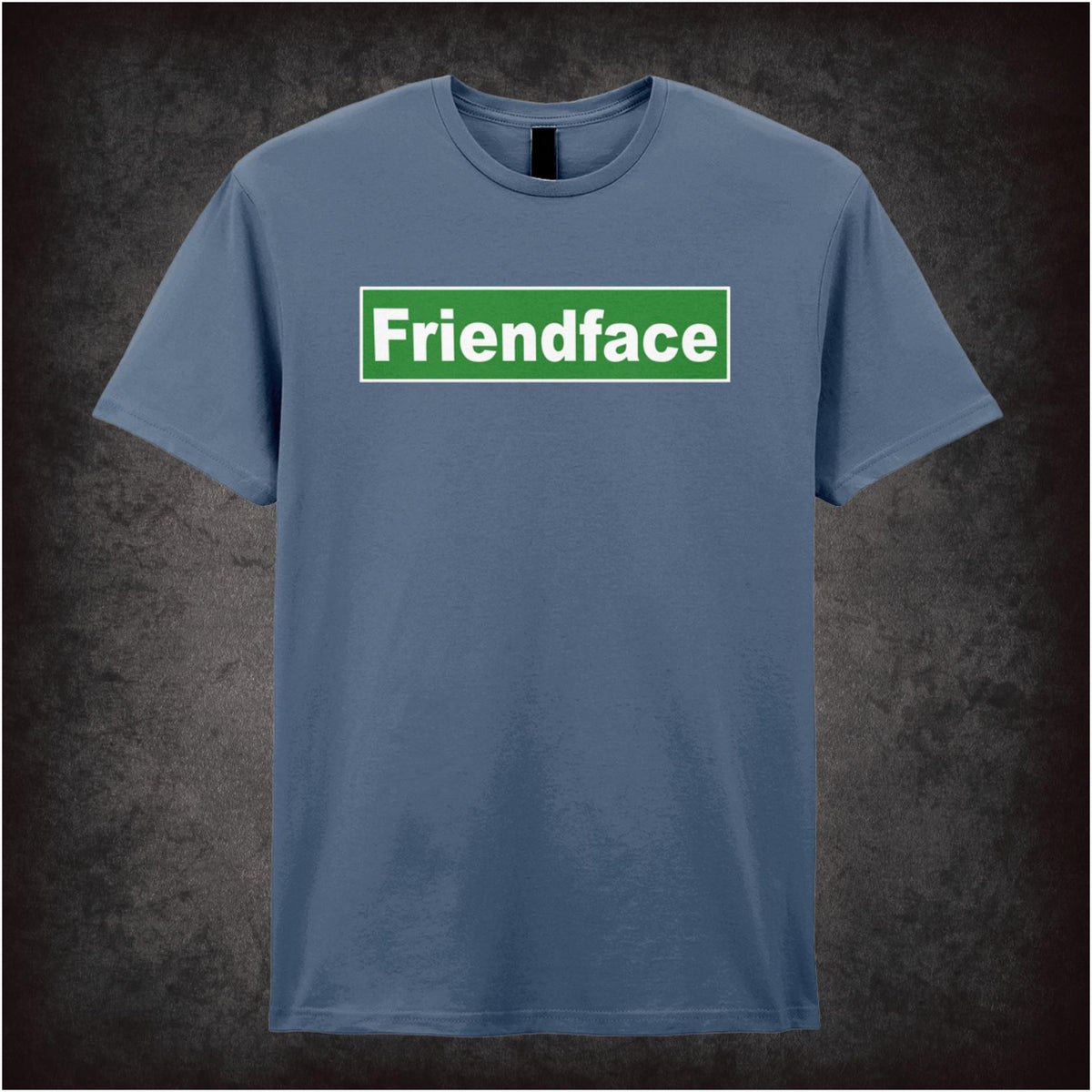 “‘Friendface’ T-shirt in indigo from The IT Crowd”