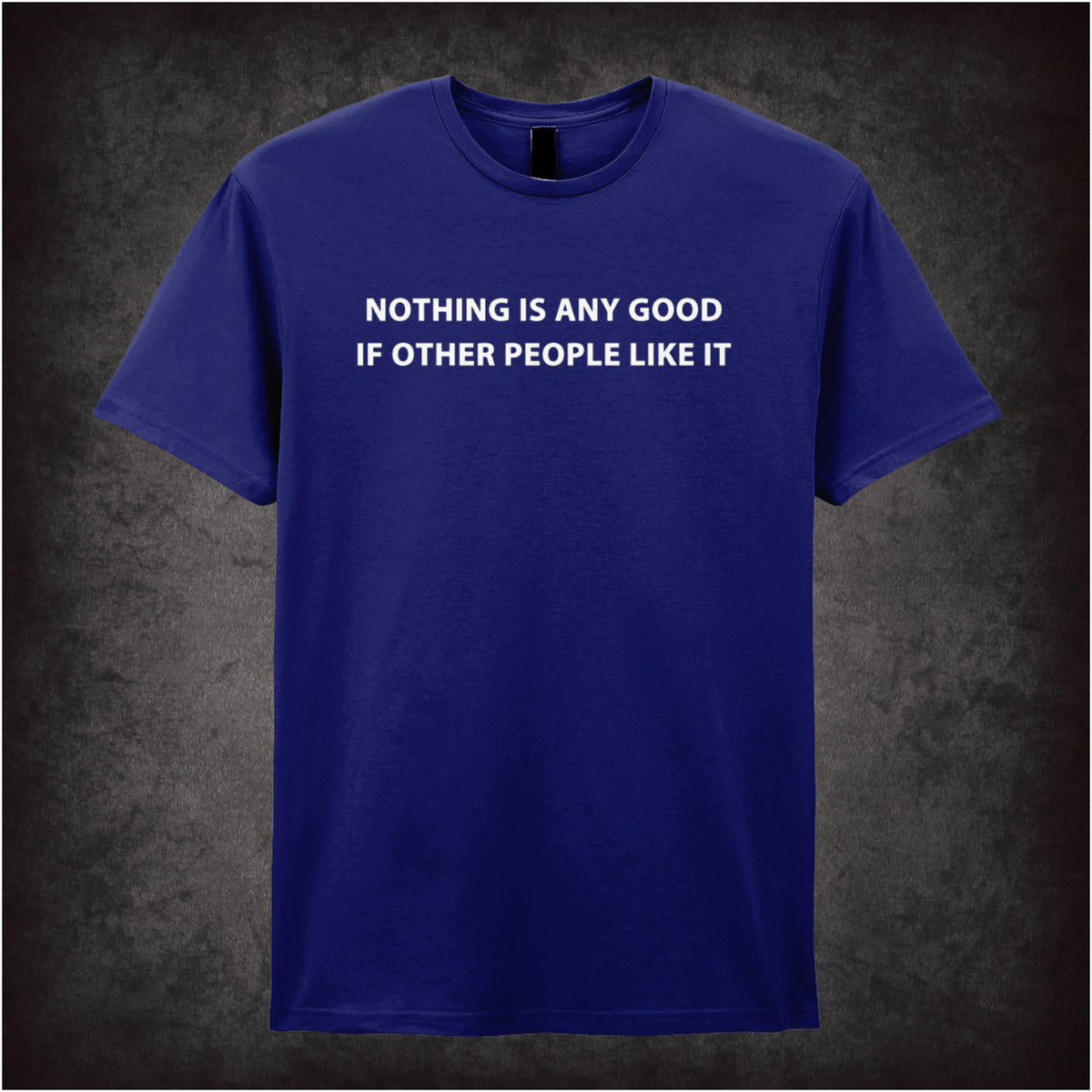 “Roy Trenneman ‘Nothing is any good if other people like it’ T-shirt in navy from The IT Crowd”
