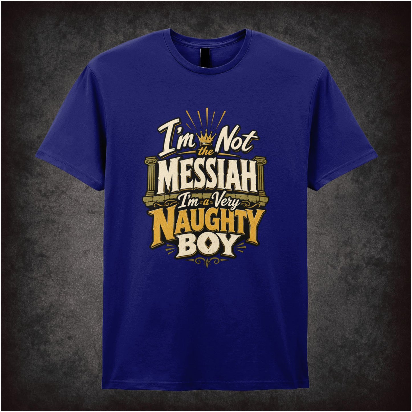 ‘I'm not the messiah I'm a very naughty boy' quote T-shirt in navy from Monty Python’s Life of Brian