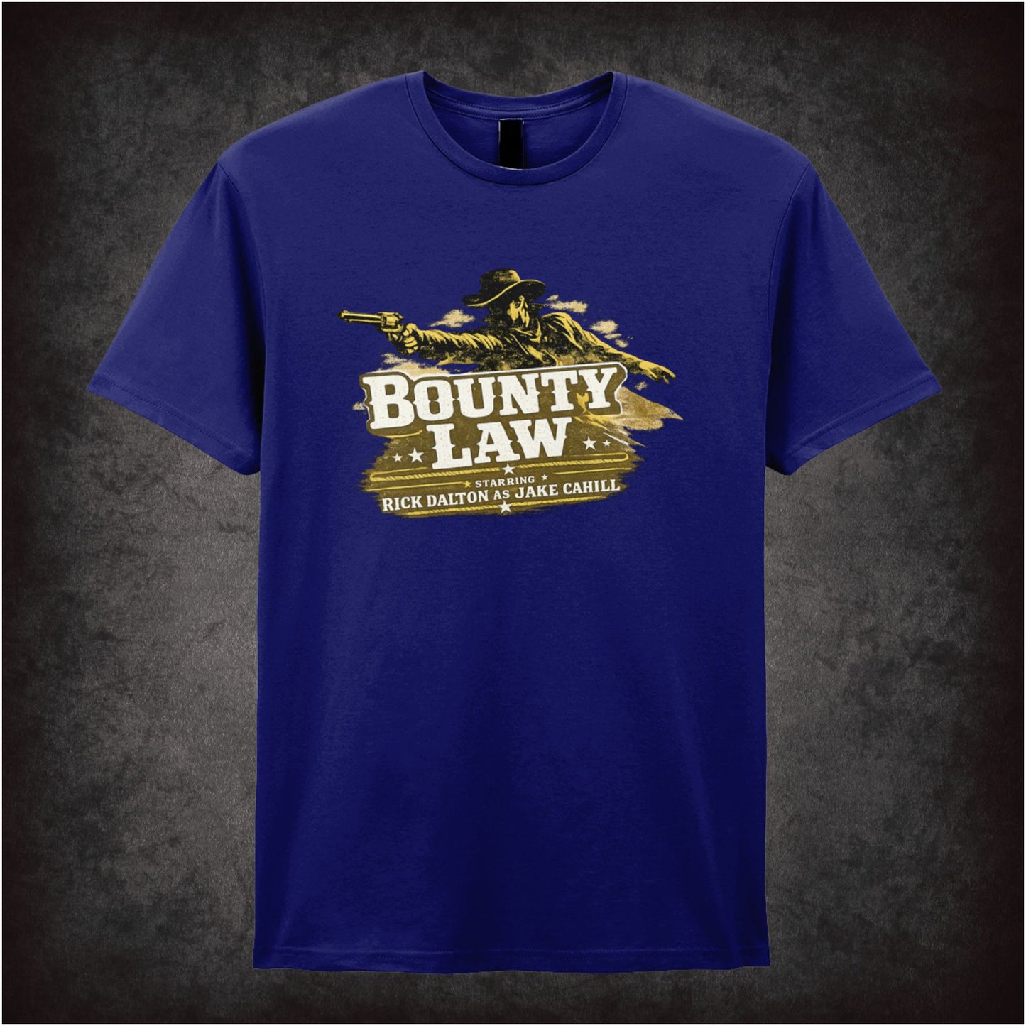 Bounty Law TV show logo T-shirt in navy from Once Upon a Time in Hollywood