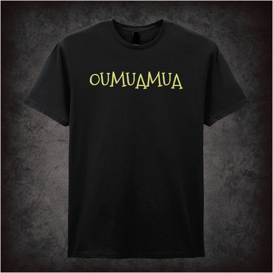 Oumuamua interstellar object graphic T-shirt in black