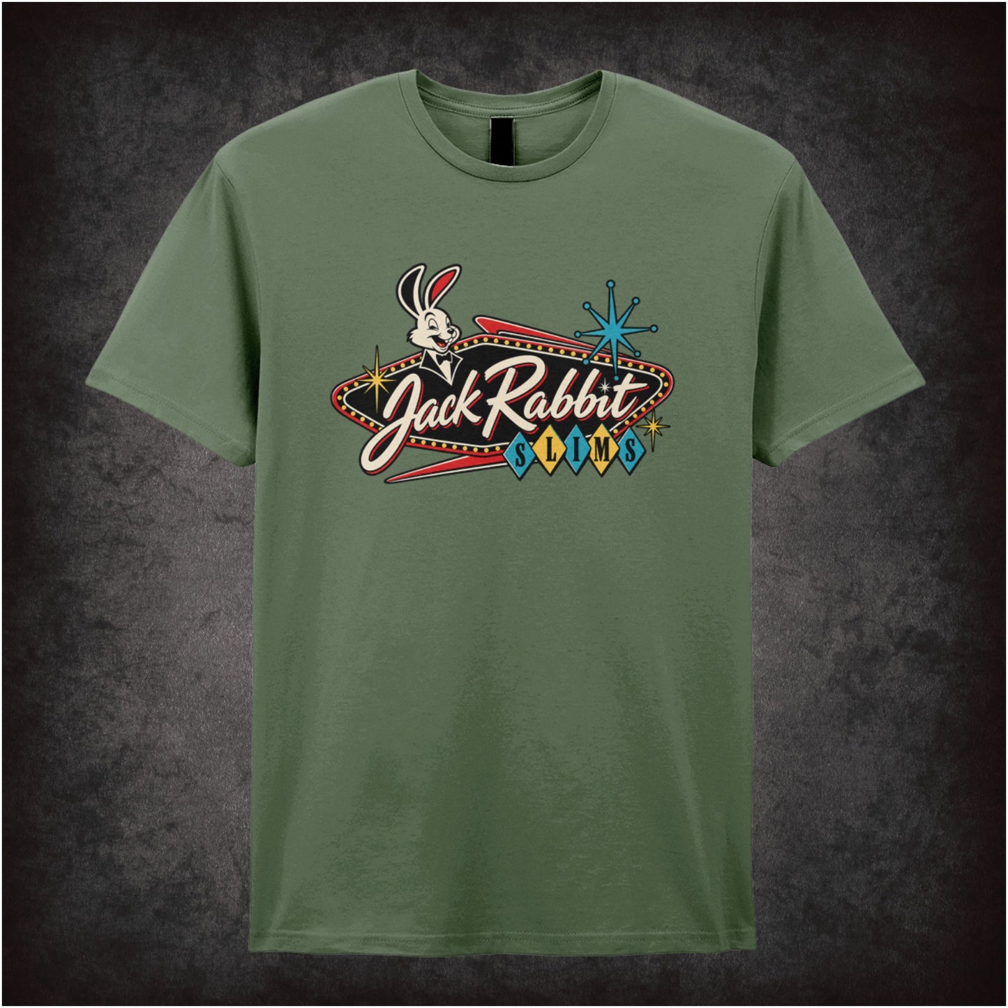 Jack Rabbit Slim's T-shirt in military green from Pulp Fiction