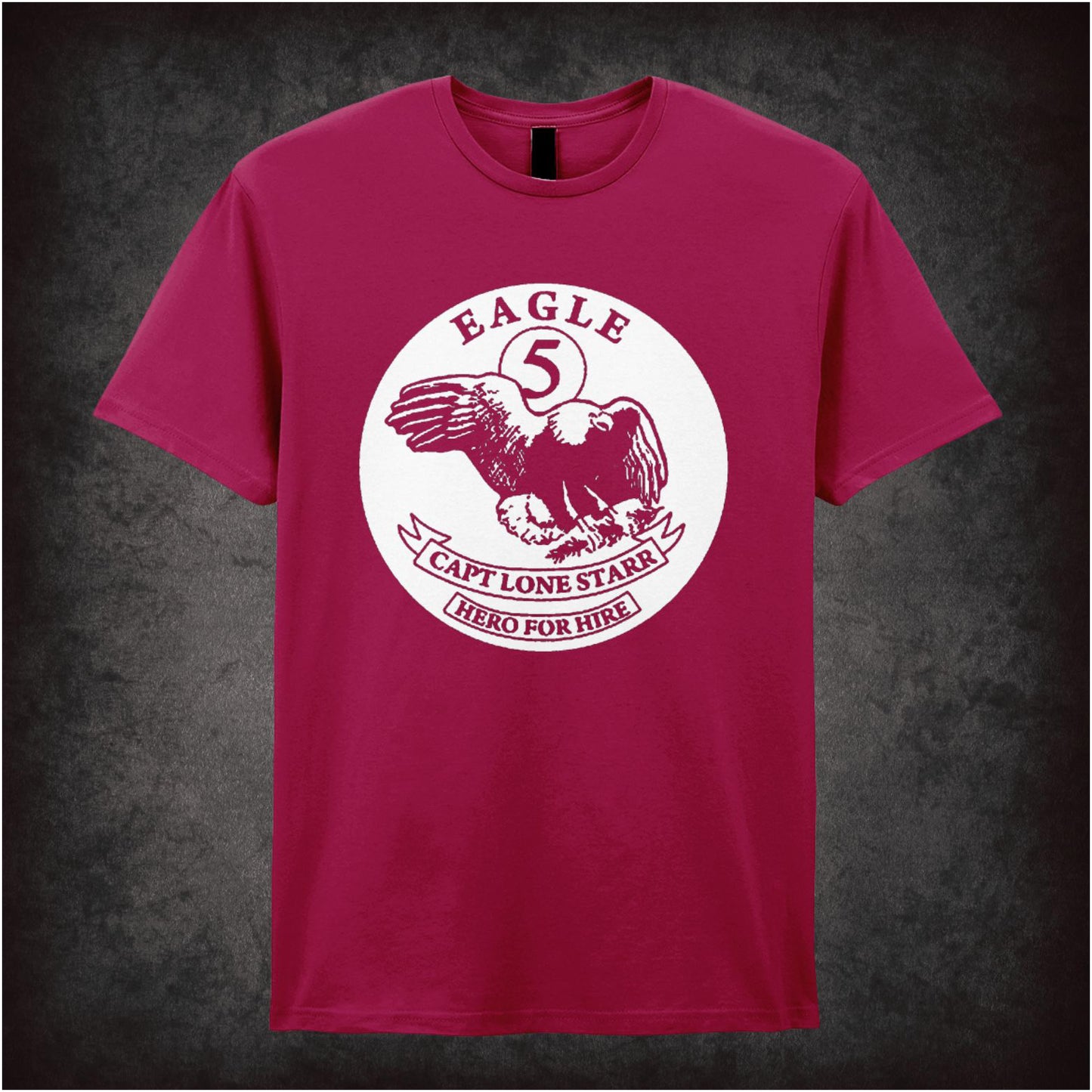 Eagle 5 Captain Lone Starr Hero For Hire – Cult Comedy Graphic T-Shirt
