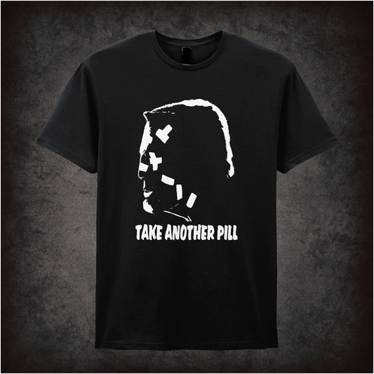 Take Another Pill unisex black t-shirt inspired by Sin City graphic novel and movie soft style fan apparel