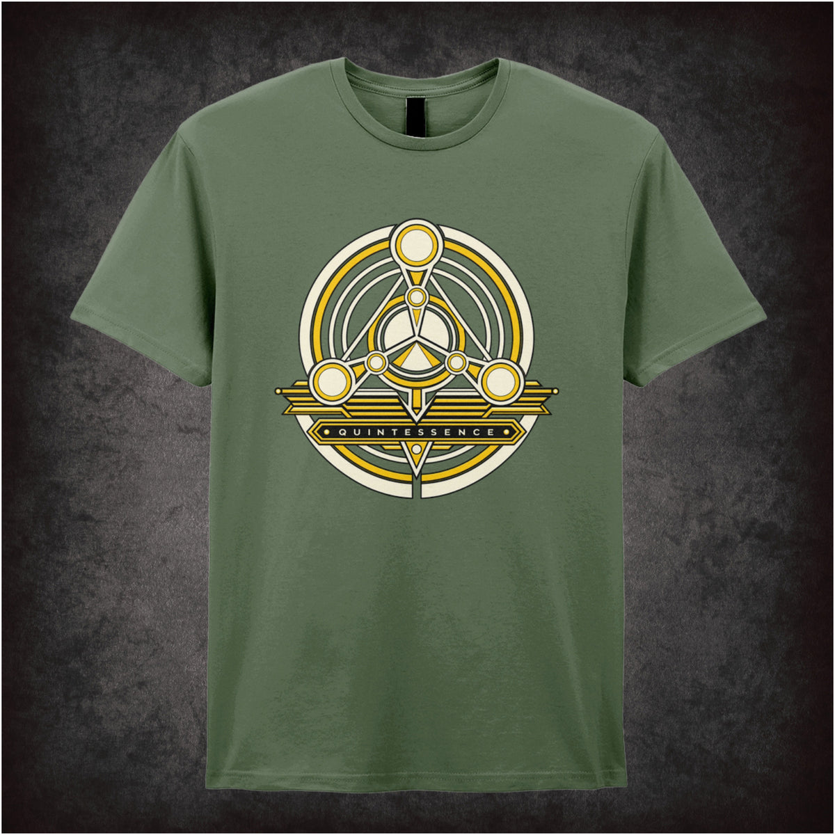 Quintessence symbol T-shirt in military green from The Fifth Element