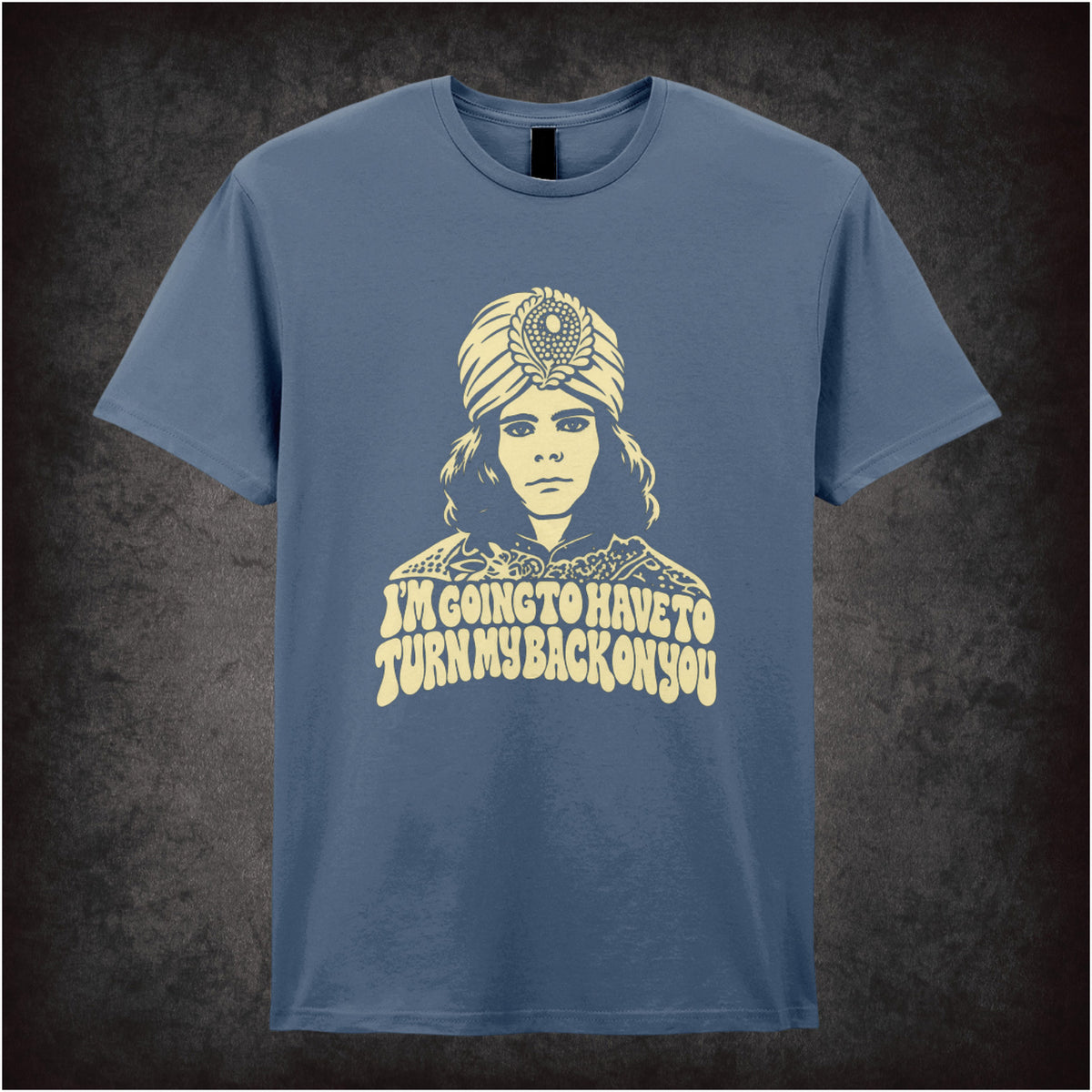 “Naboo ‘I’m going to have to turn my back on you’ T-shirt in indigo from The Mighty Boosh”