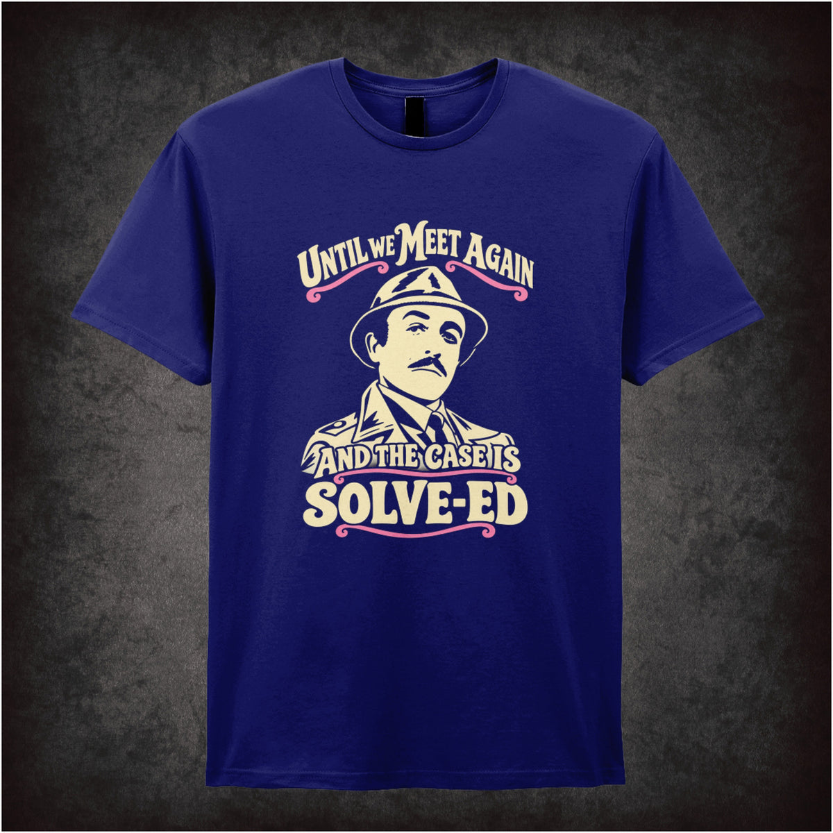 Inspector Clouseau ‘Until we meet again… the case is solve-ed’ T-shirt in navy from The Pink Panther