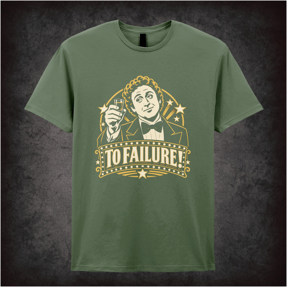 Leo Bloom To Failure T-shirt in military green from The Producers