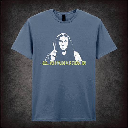 Hello, Would You Like A Cup Of Herbal Tea? – Cult British Comedy Graphic T-Shirt