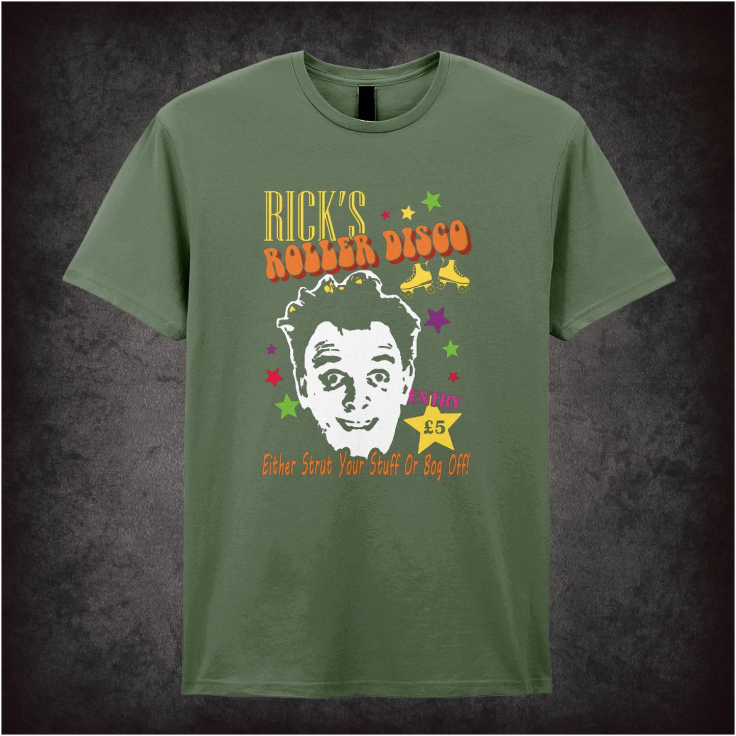 Rick’s Roller Disco – Cult British Comedy Graphic T-Shirt