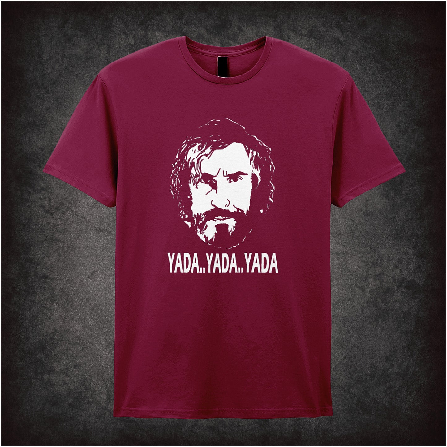 Yada Yada Yada unisex cardinal red t-shirt inspired by Saxondale TV show soft style British comedy fan apparel