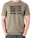 1984, George Orwell - War Is Peace - Men's T Shirt - khaki