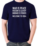1984, George Orwell - War Is Peace - Men's T Shirt - navy