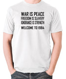 1984, George Orwell - War Is Peace - Men's T Shirt - white