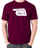 Fawlty Towers - Fatty Owls Sign - Men's T Shirt - burgundy