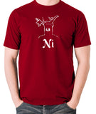 Monty Python and the Holy Grail - The Knights Who Say Ni - Men's T Shirt - brick red