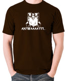 The Two Ronnies - Ronnie Corbett, Anywayyyy - Men's T Shirt - chocolate
