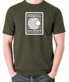 Total Recall - Federal Colonies Badge - Mens T Shirt - olive