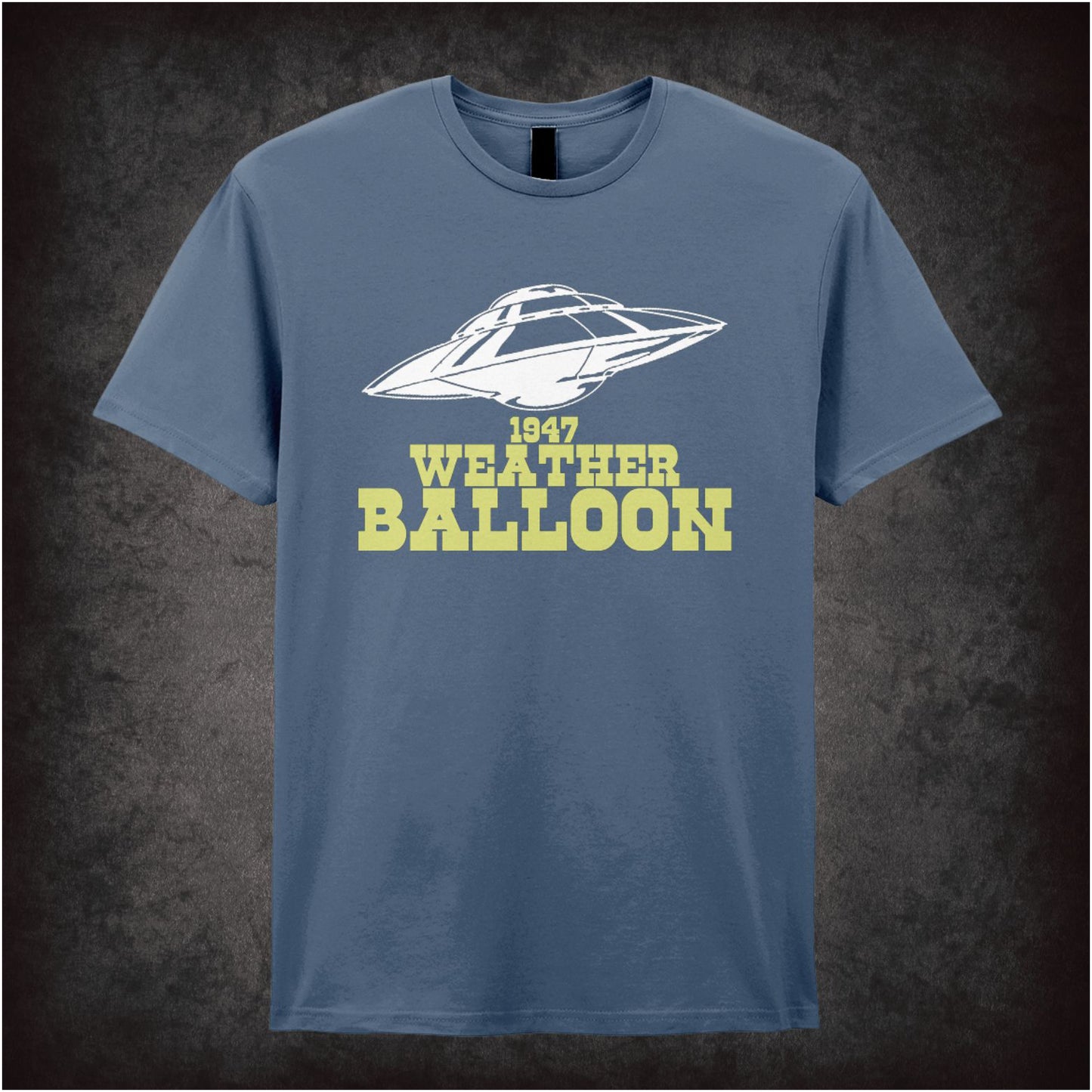 1947 weather balloon Roswell reference UFO graphic T-shirt