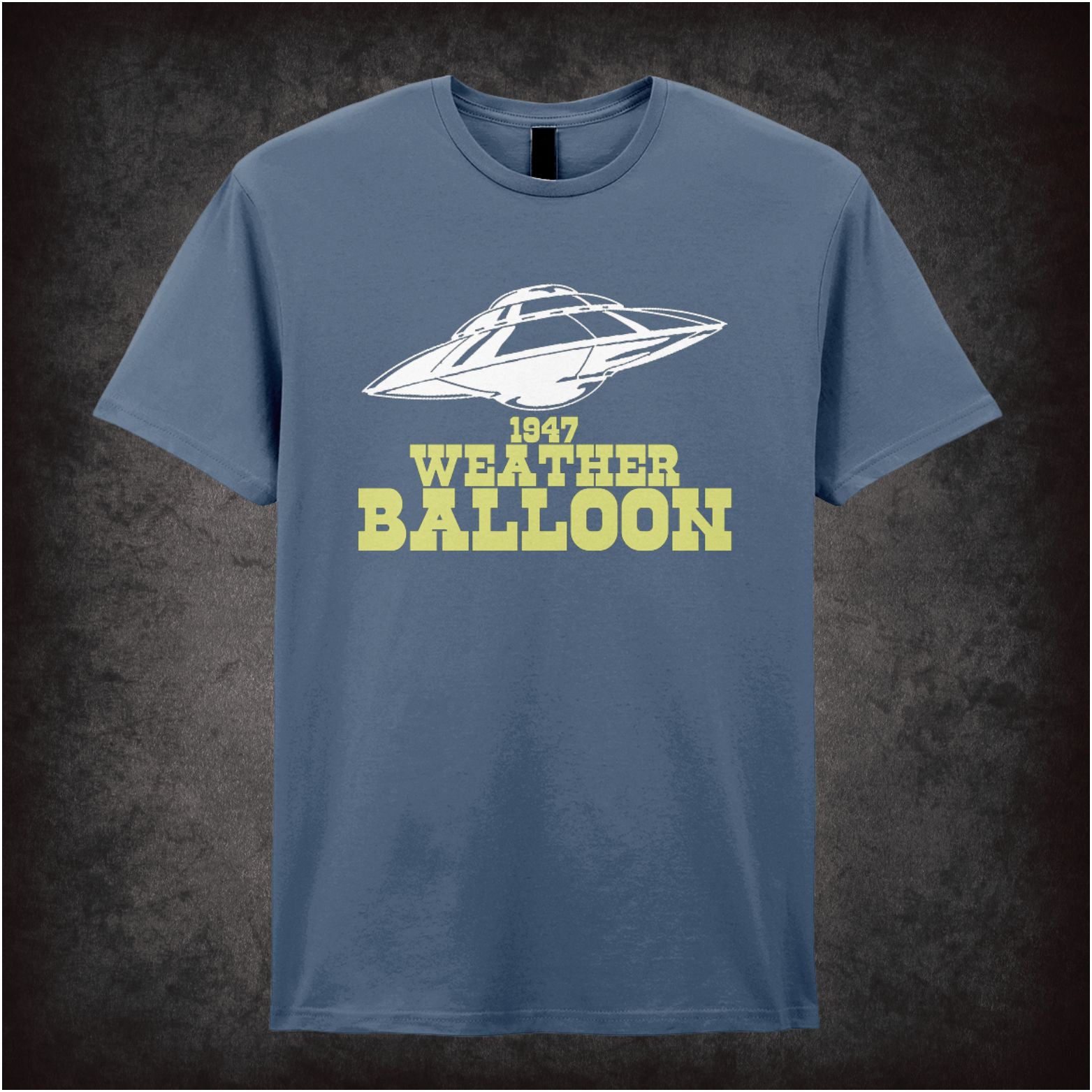 1947 weather balloon Roswell reference UFO graphic T-shirt