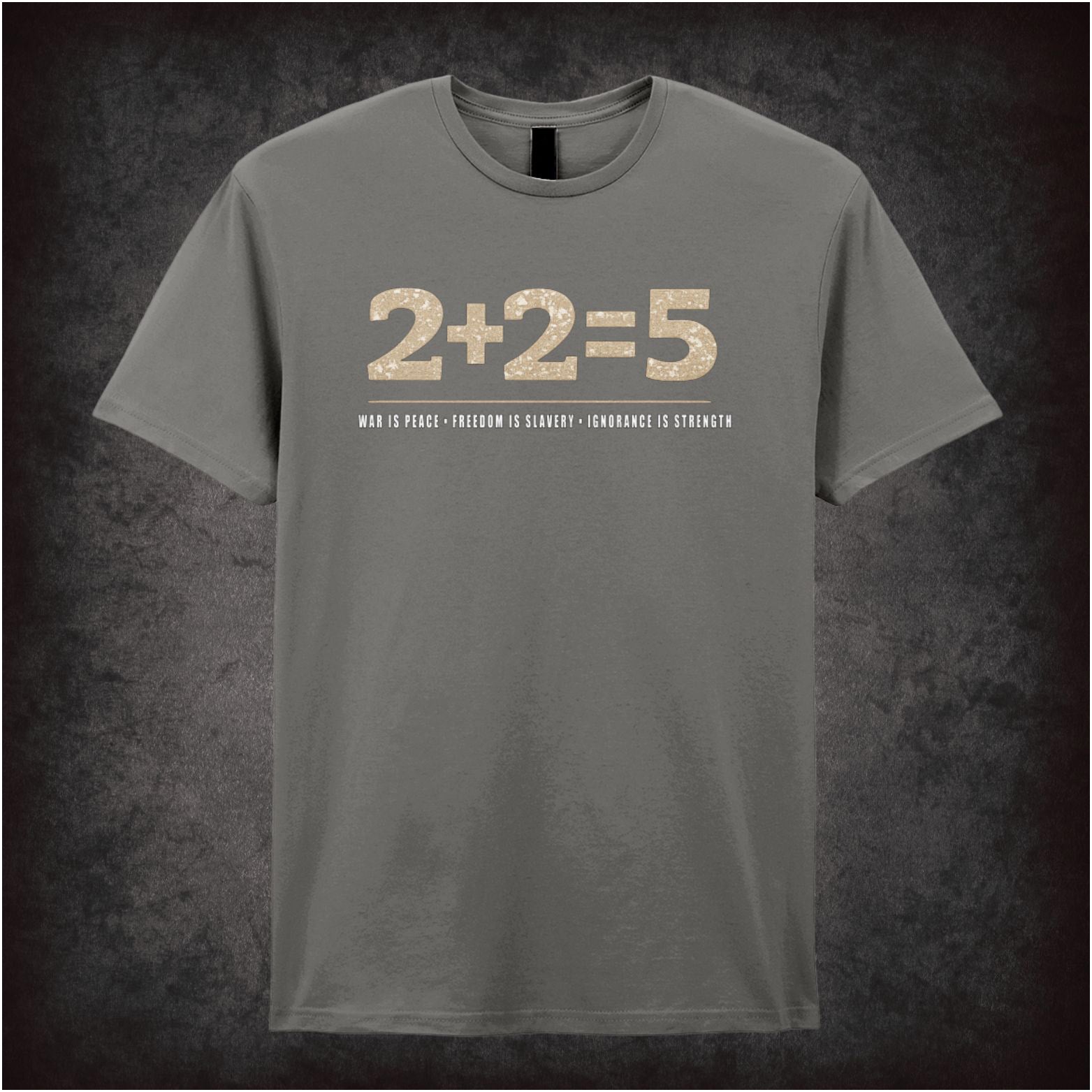 Eye symbol ‘2 + 2 = 5’ thought control T-shirt from Nineteen Eighty-Four