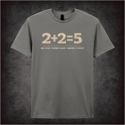 Eye symbol ‘2 + 2 = 5’ thought control T-shirt from Nineteen Eighty-Four