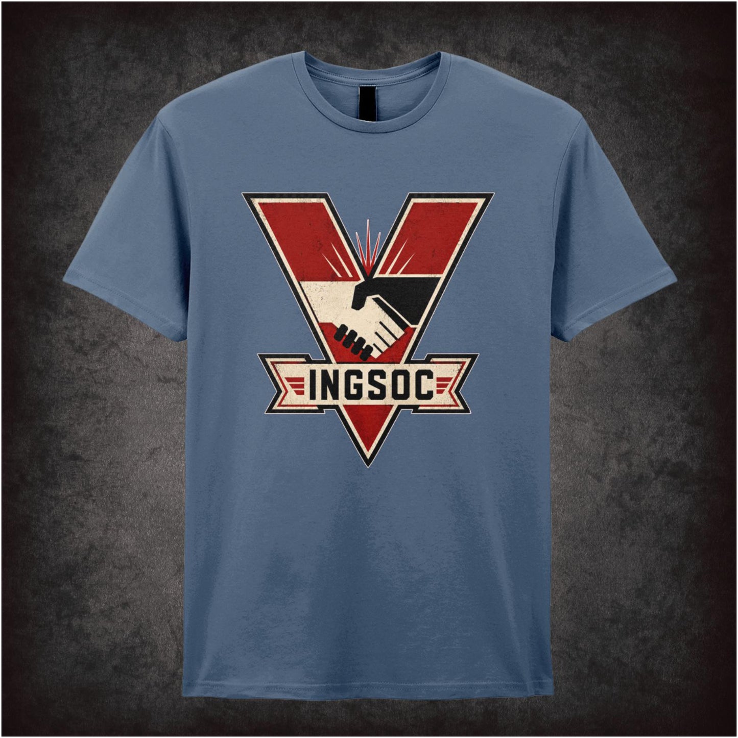 INGSOC handshake symbol T-shirt from Nineteen Eighty-Four