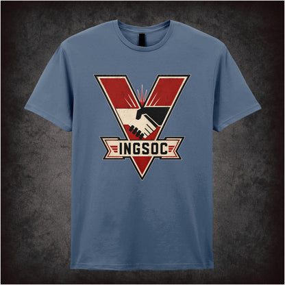 INGSOC handshake symbol T-shirt from Nineteen Eighty-Four