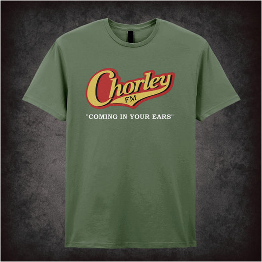 Chorley FM “Coming in your ears” T-shirt from Phoenix Nights