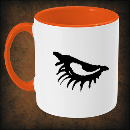 Alex DeLarge Eyes two-toned mug inspired by A Clockwork Orange, left hand side featuring iconic dystopian movie design, striking illustration, and collectible pop culture style.