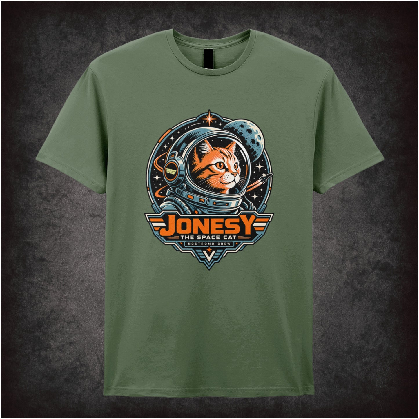 Jonesy the space cat T-shirt in military green from Alien