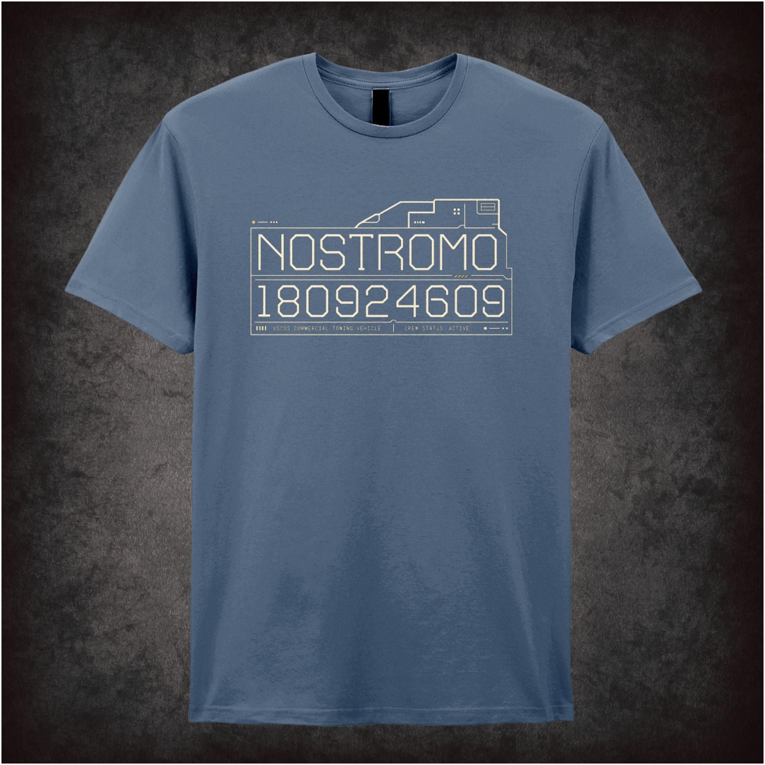 Nostromo 180924609 blueprint text logo T-shirt from Alien