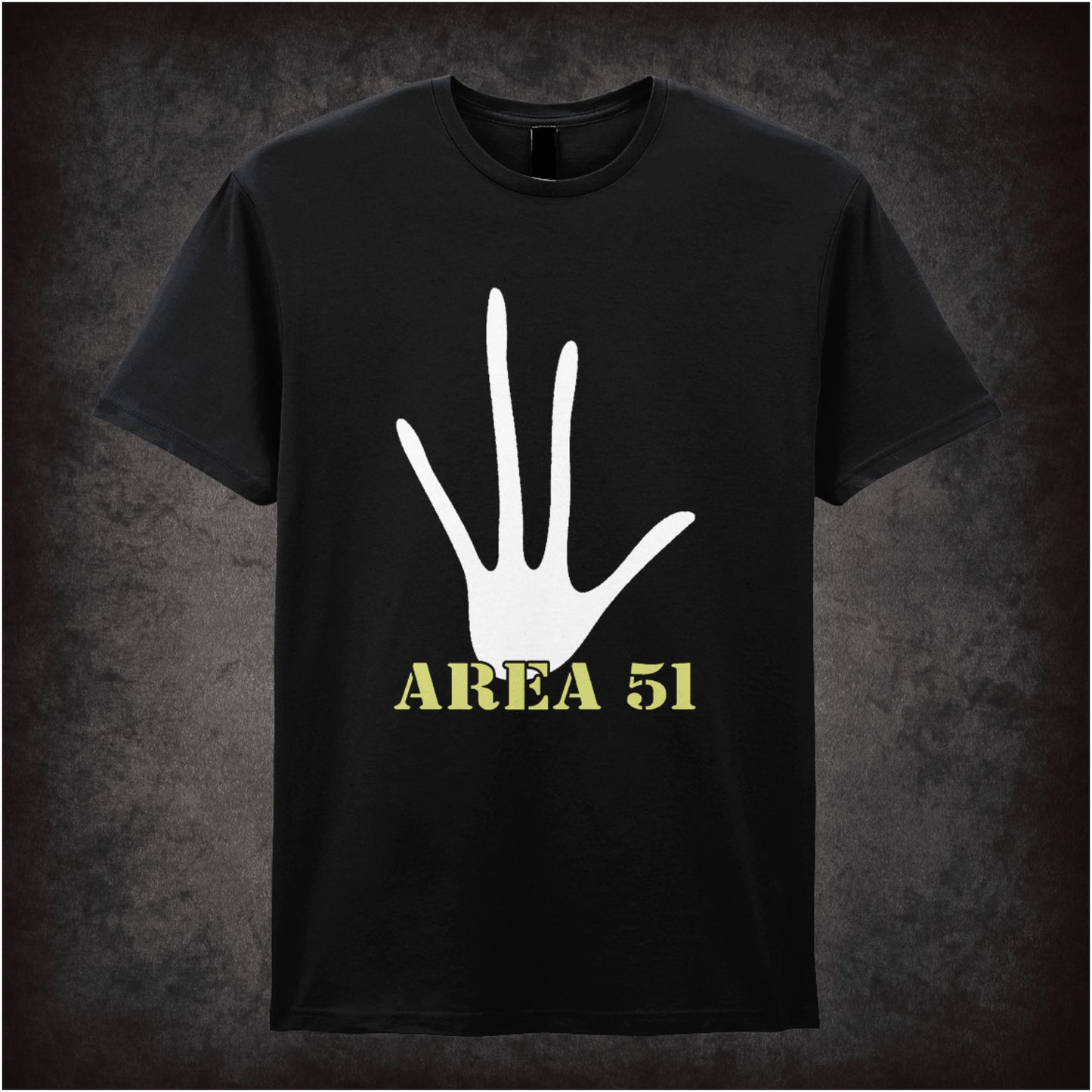 Area 51 Handprint – Cult UFO Graphic T-Shirt