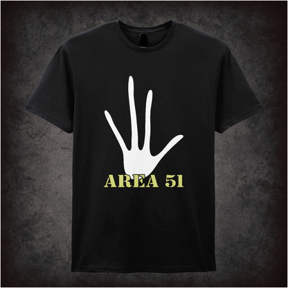 Area 51 Handprint – Cult UFO Graphic T-Shirt