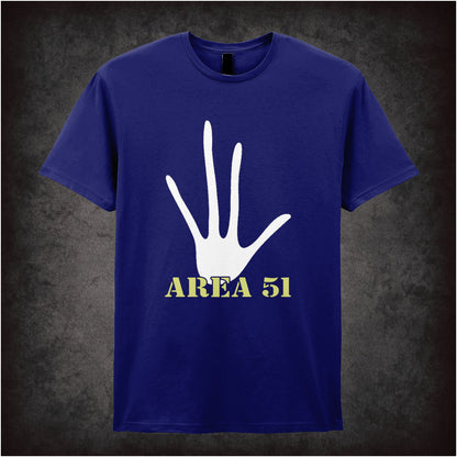Area 51 Handprint – Cult UFO Graphic T-Shirt