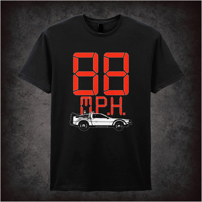88 MPH digital display DeLorean car T-shirt from Back to the Future