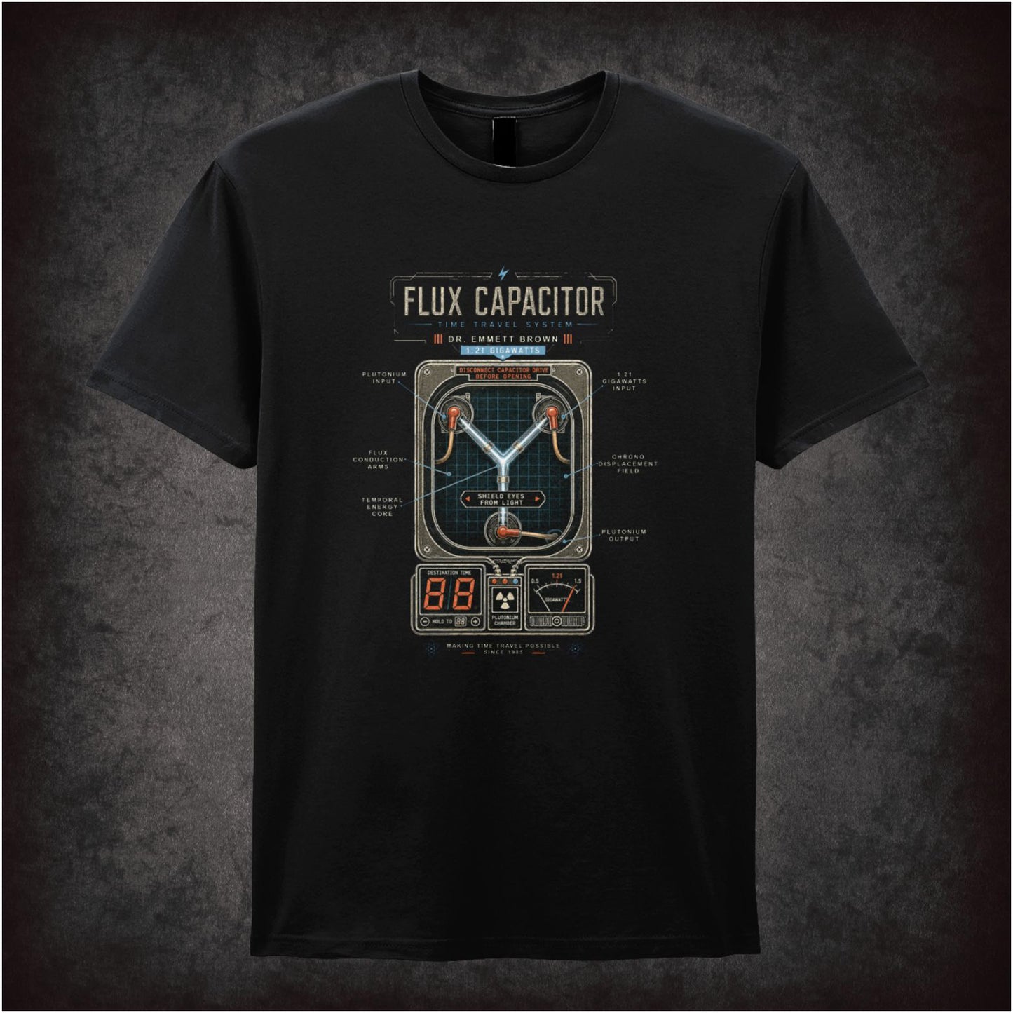 Flux Capacitor diagram T-shirt from Back to the Future