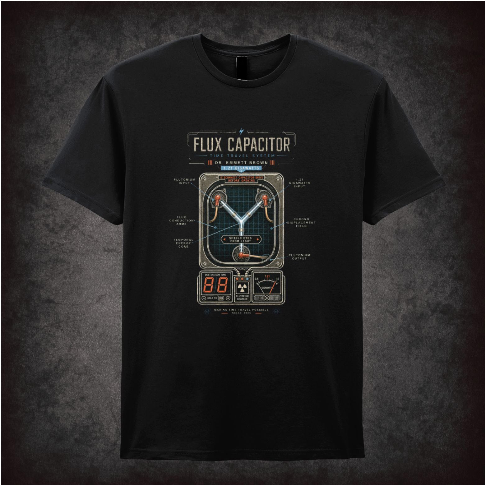 Flux Capacitor diagram T-shirt from Back to the Future