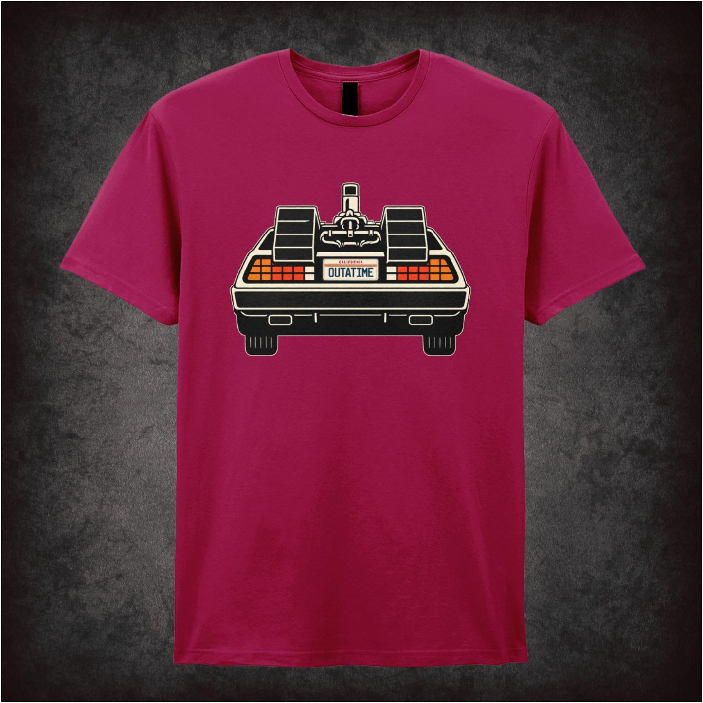 DeLorean car ‘Outatime’ license plate T-shirt from Back to the Future
