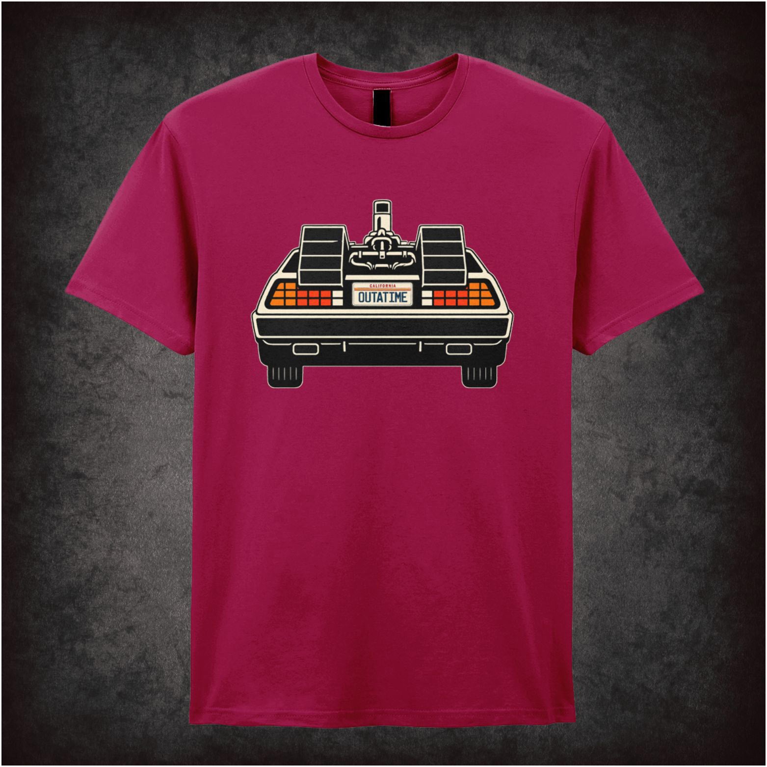 DeLorean car ‘Outatime’ license plate T-shirt from Back to the Future
