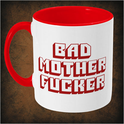 Two-tone ceramic mug inspired by Pulp Fiction, featuring a bold wallet-style design, wrap-around print, left hand side dishwasher and microwave safe.