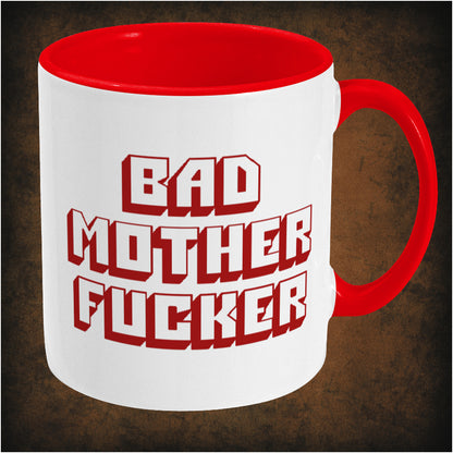 Two-tone ceramic mug inspired by Pulp Fiction, featuring a bold wallet-style design, wrap-around print, right hand side dishwasher and microwave safe.