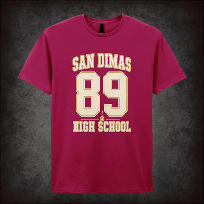 San Dimas 89 High School text T-shirt from Bill & Ted’s Excellent Adventure
